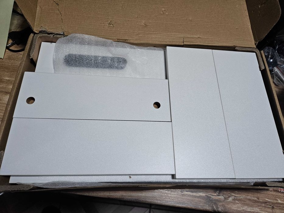 Suport din lemn pentru monitor, laptop, lungime ajustabila, Alb