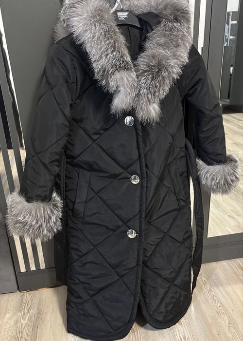 Geaca lunga cu blana