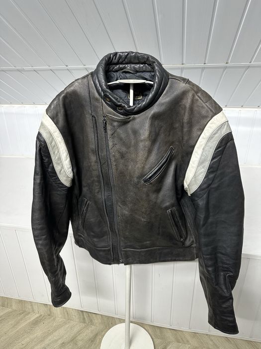 Geaca moto piele 58 XXL retro chopper