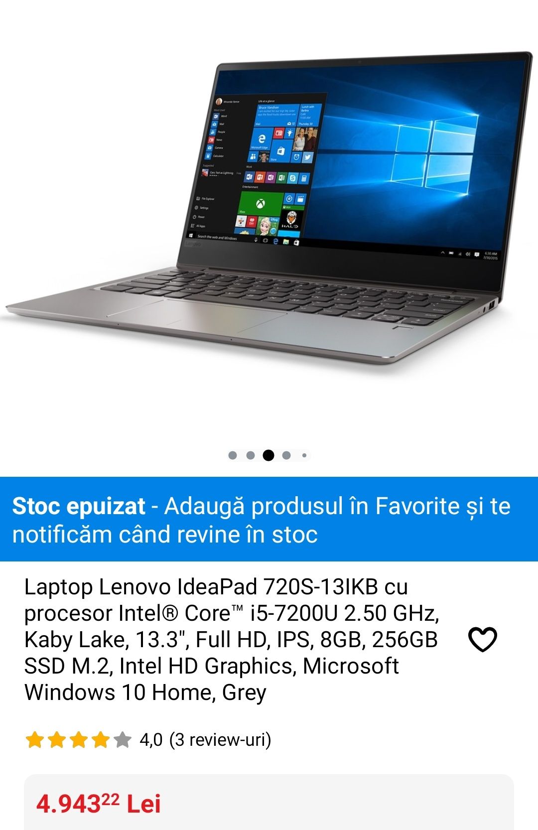 Gaming Lenovo ideapad 720s 13ikb i7 7500