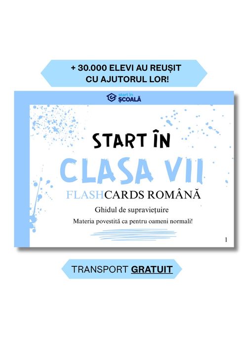 Culegere Clasa VII Romana – Flashcard Start in Scoala