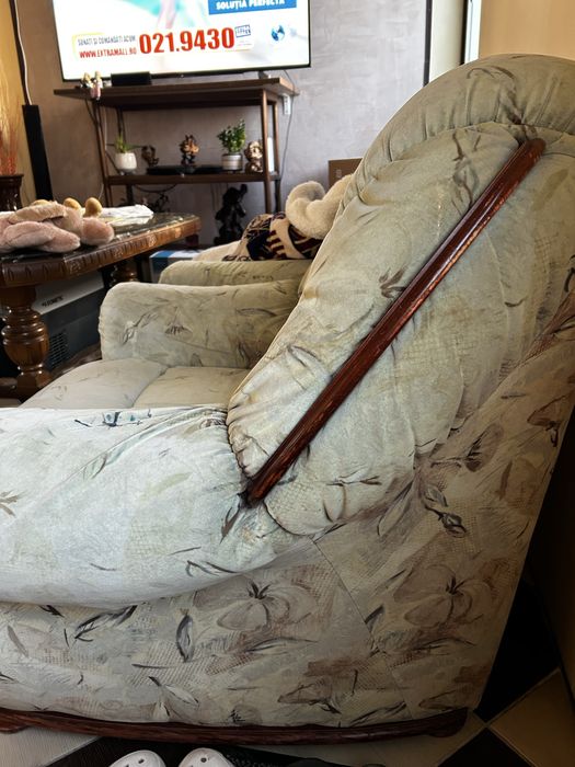 Set living – canapea, 2 fotolii și masă din marmură