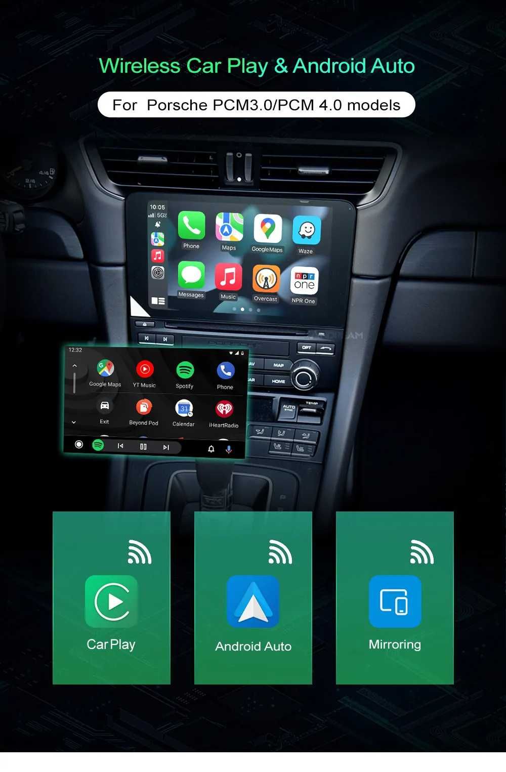 Porsche PCM 3.0/4.0 SYSTEM Безжичен Apple Carplay Android Auto MMI BOX