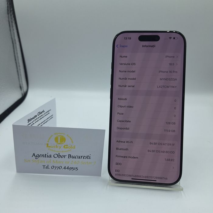 IPhone 16 Pro 128Gb 100% Baterie Garantie /Factura #48328