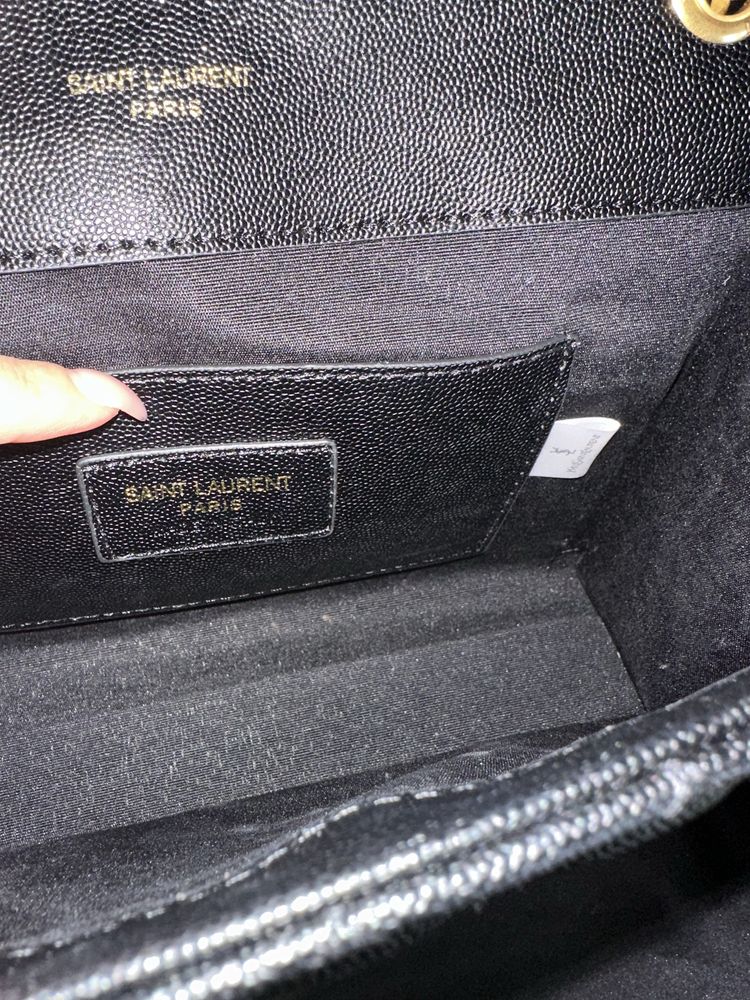 YSL черна кожена чанта