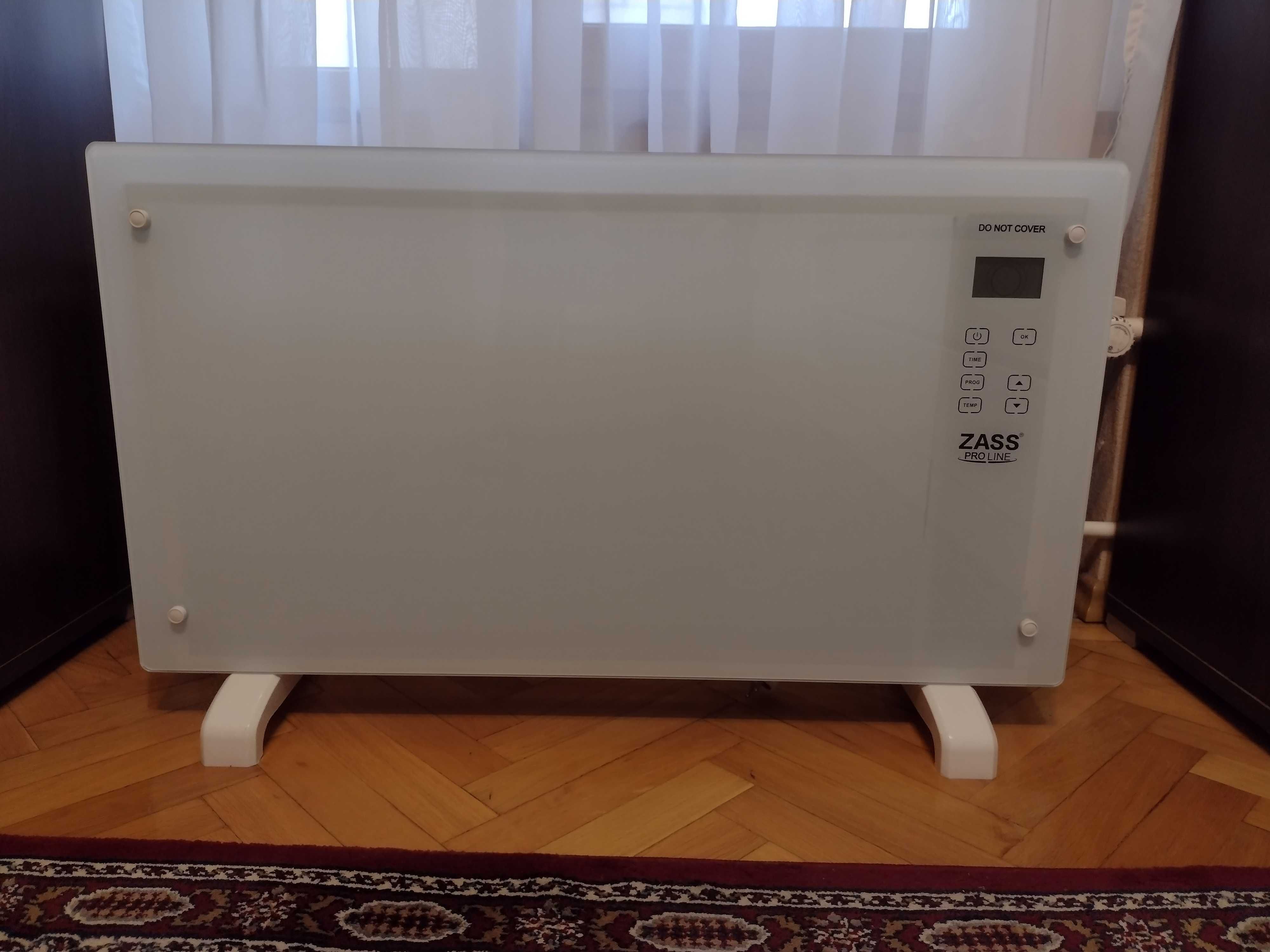 Convector electric Zass ,cu ecran sticla,2000W