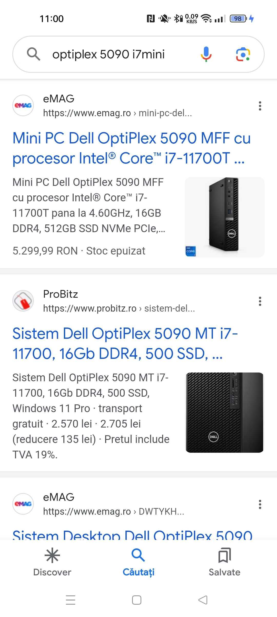 Desktop Mini Optiplex 5090 .i7 10th gen .32gb RAM. 512 GB ssd