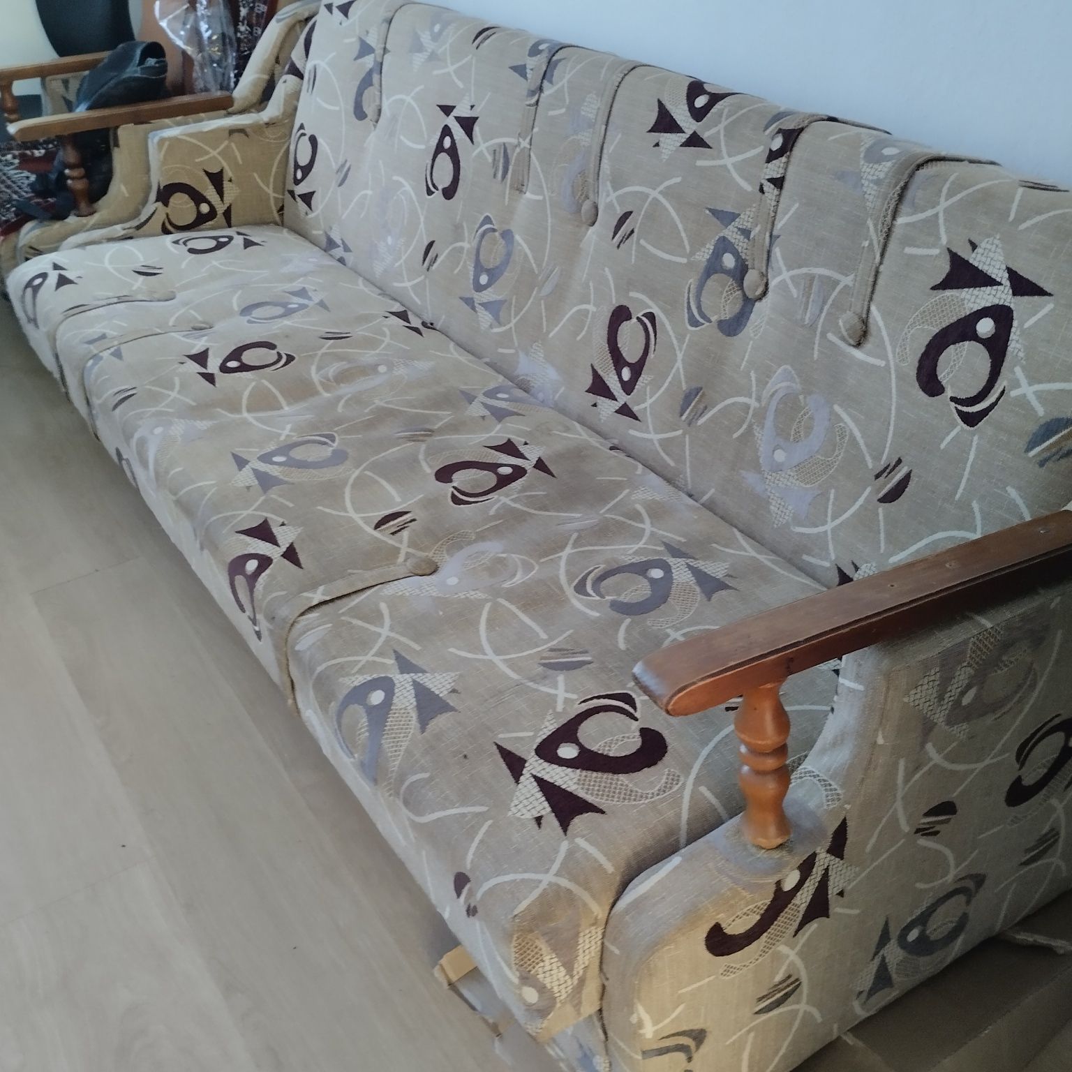 Диван с 2 креслами б/у советские