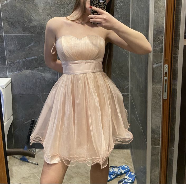 Сатенена кукленска рокля, Хс/С размер