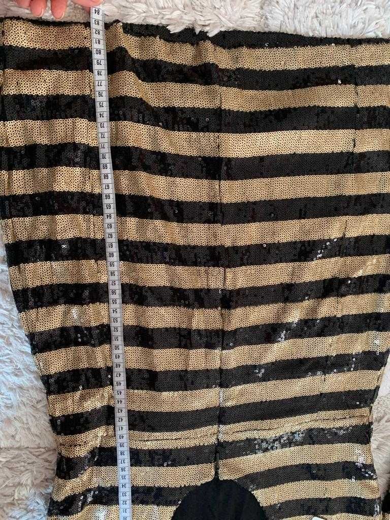Rochie de ocazie NOU paiete RESERVED ZARA negru auriu mar S/M: 36-38