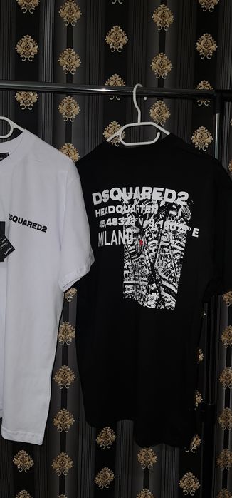 Tricou dsquared2  alb negru milano