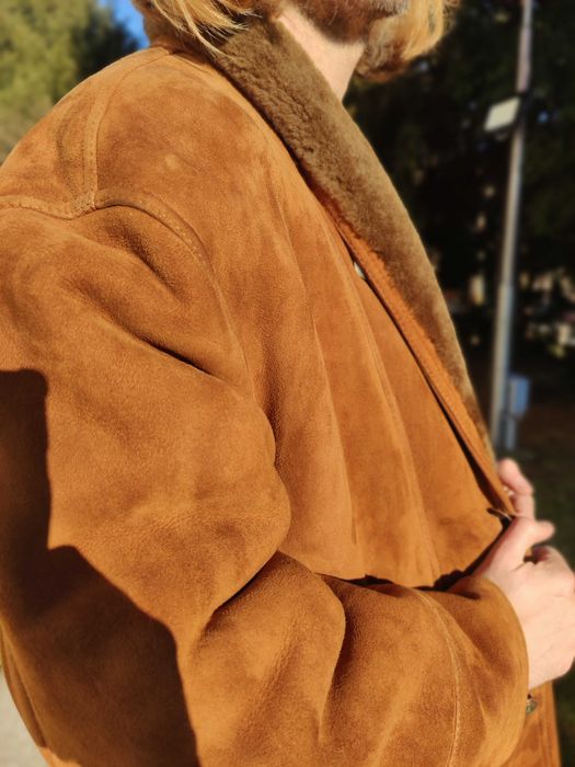 Cojoc barbat piele / blana naturala miel XL -52 NOU Maro Shearling