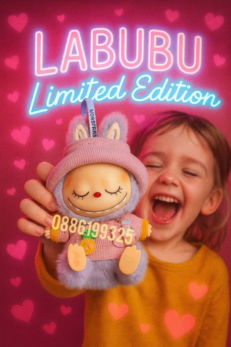 Розово Лабубу Labubu The Monsters Лимитирана серия с дрехи и аксесоари