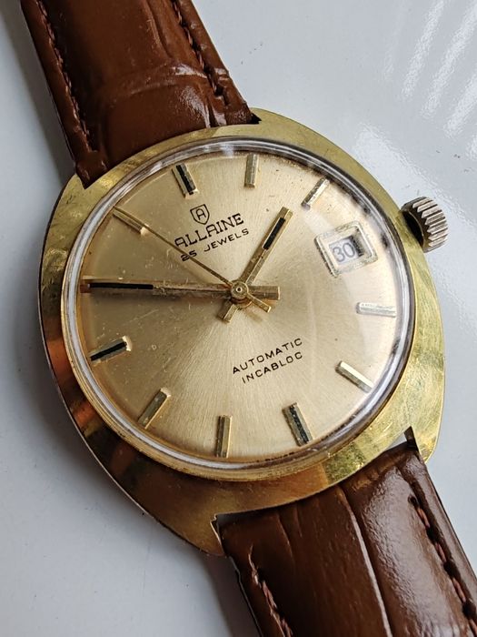 Ceas Allaine Automatic Calendar Placat cu aur 34 mm