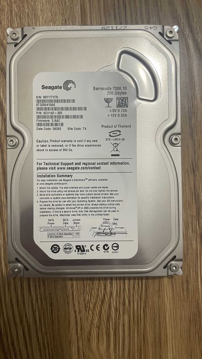 HDD Seagate Barracuda 250GB, 7200rpm