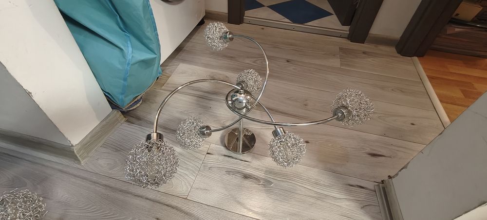 Set lustre cromate cu bec led