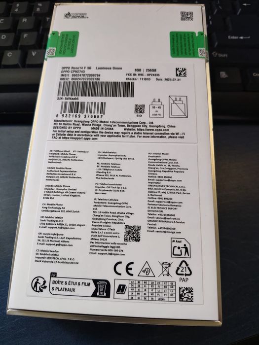 Oppo reno 14 f 5g în garanție nou