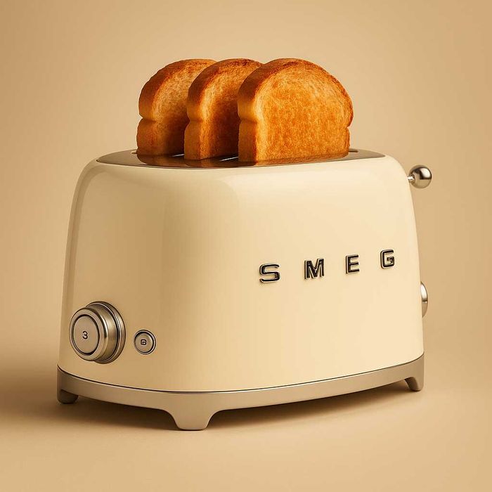 Тостер SMEG молочного цвета (Италия)