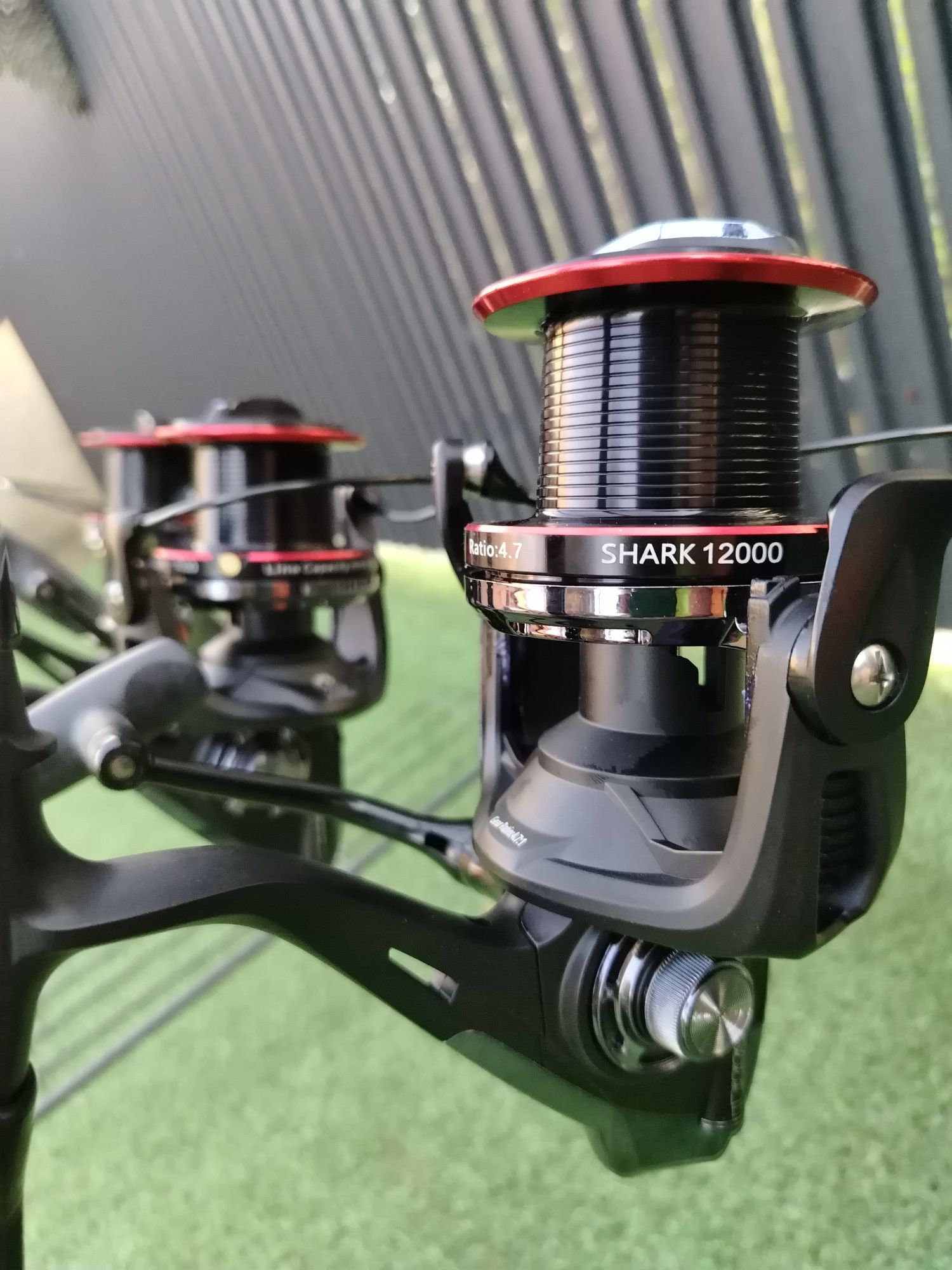 SET 4 Lansete  EBISU CARP 3.90 m 3.75 Lbs + 4 Mulinete Eastshark 12000