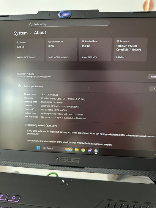 Bundle Gaming Laptop ASUS TUF Gaming F15 FX507VV-LP147