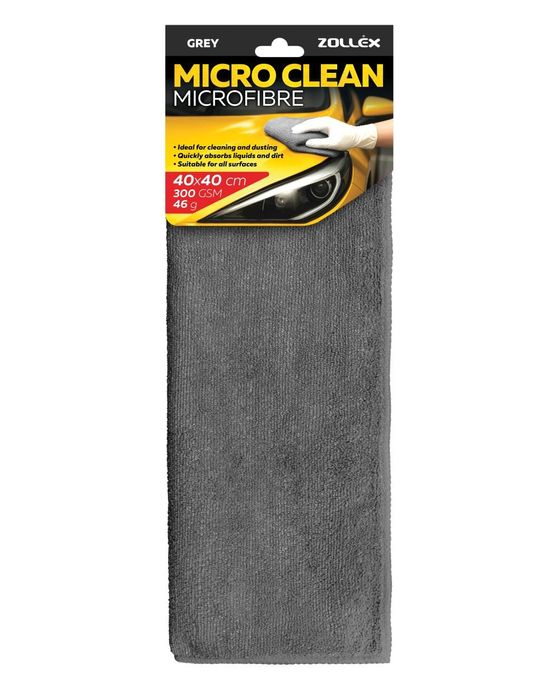 микрофибърна кърпа (сива) 40см х 40см zollex 17513