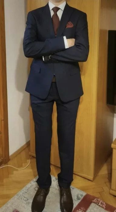 Costum bleumarin, mărimea 46, 3 piese