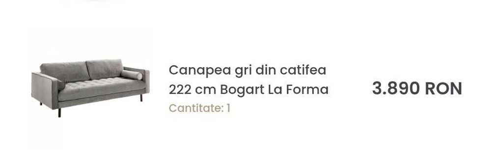 Canapea fixa catifea + 2 fotolii