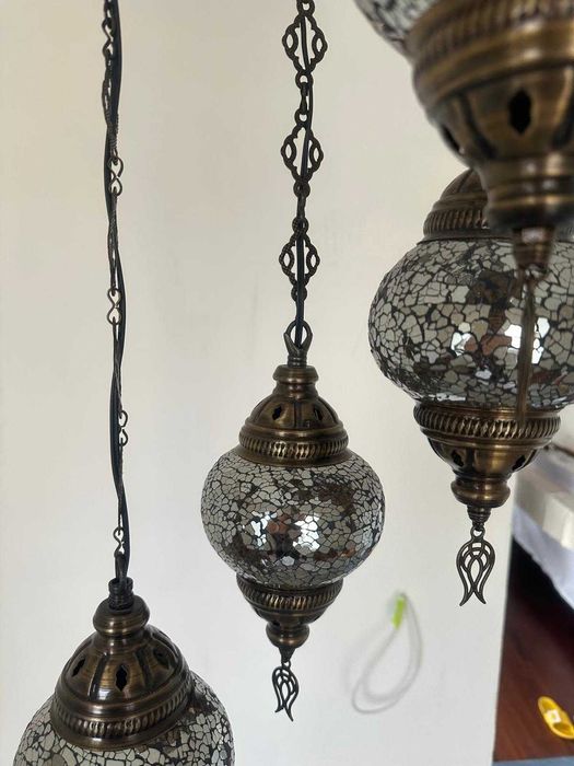 Turcă Mozaic Candelabru | Sticlă Unicolor Pandantiv Lumină