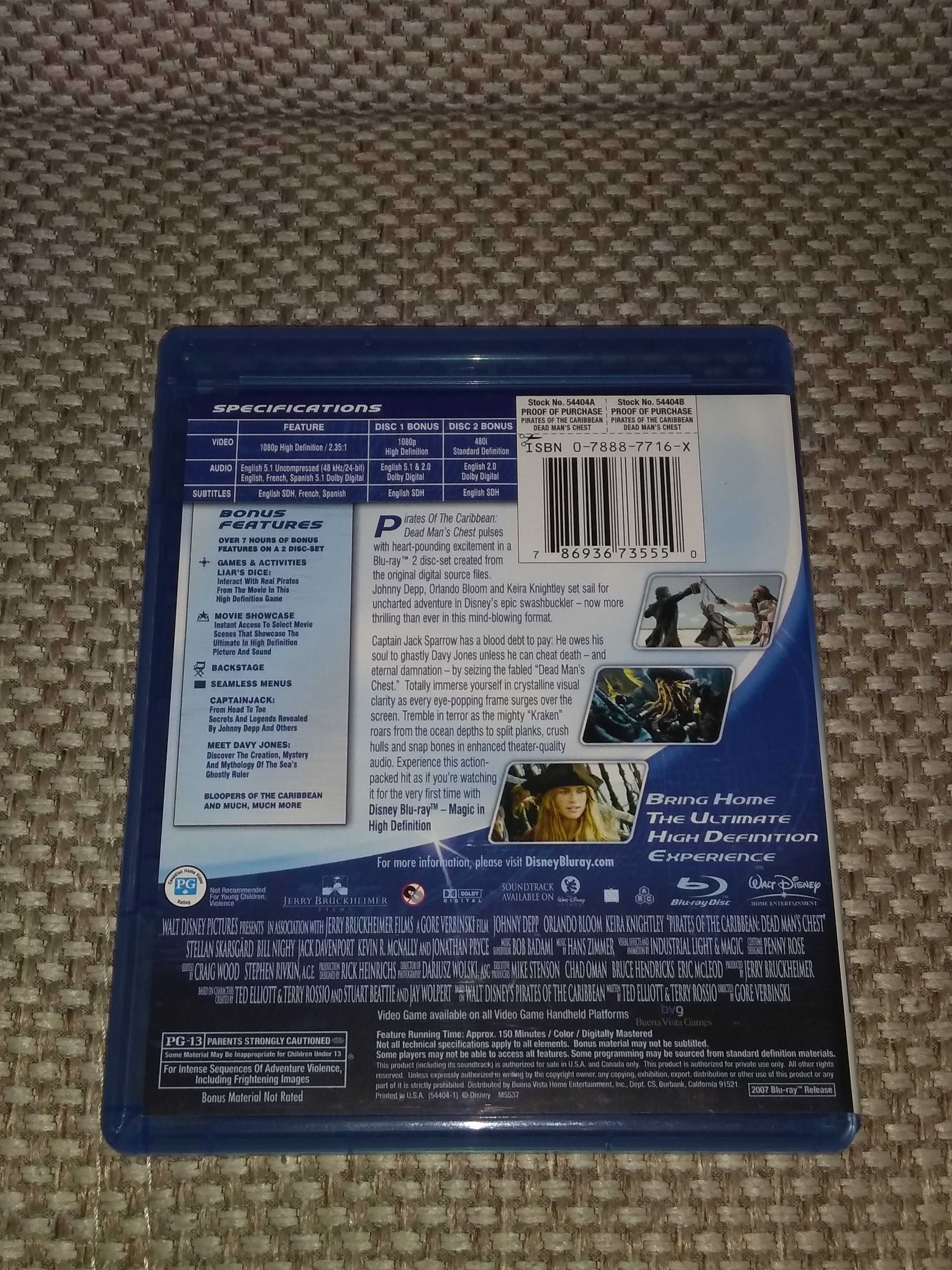 Продам на Blu Ray Пираты Карибского моря Сундук мертвеца заруб.озвучка