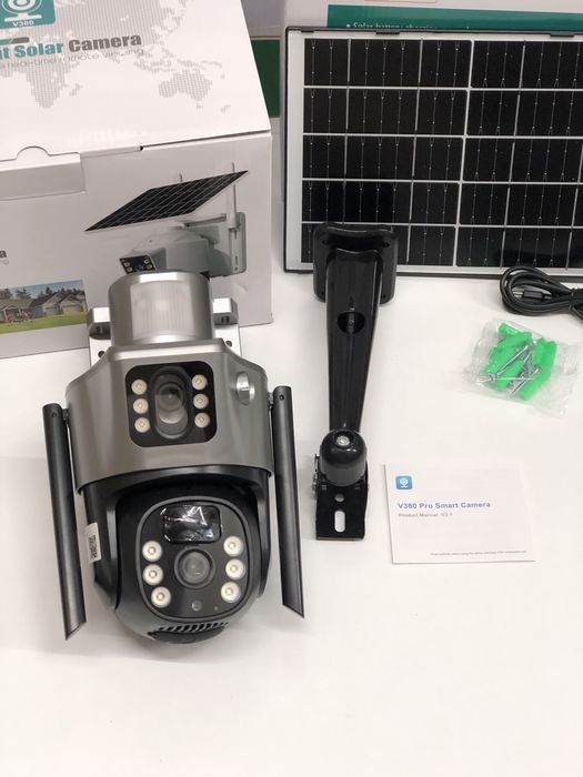Camera Supraveghere 4G Panou Solar V380Pro Dual Lens 6K Autonomie 20h