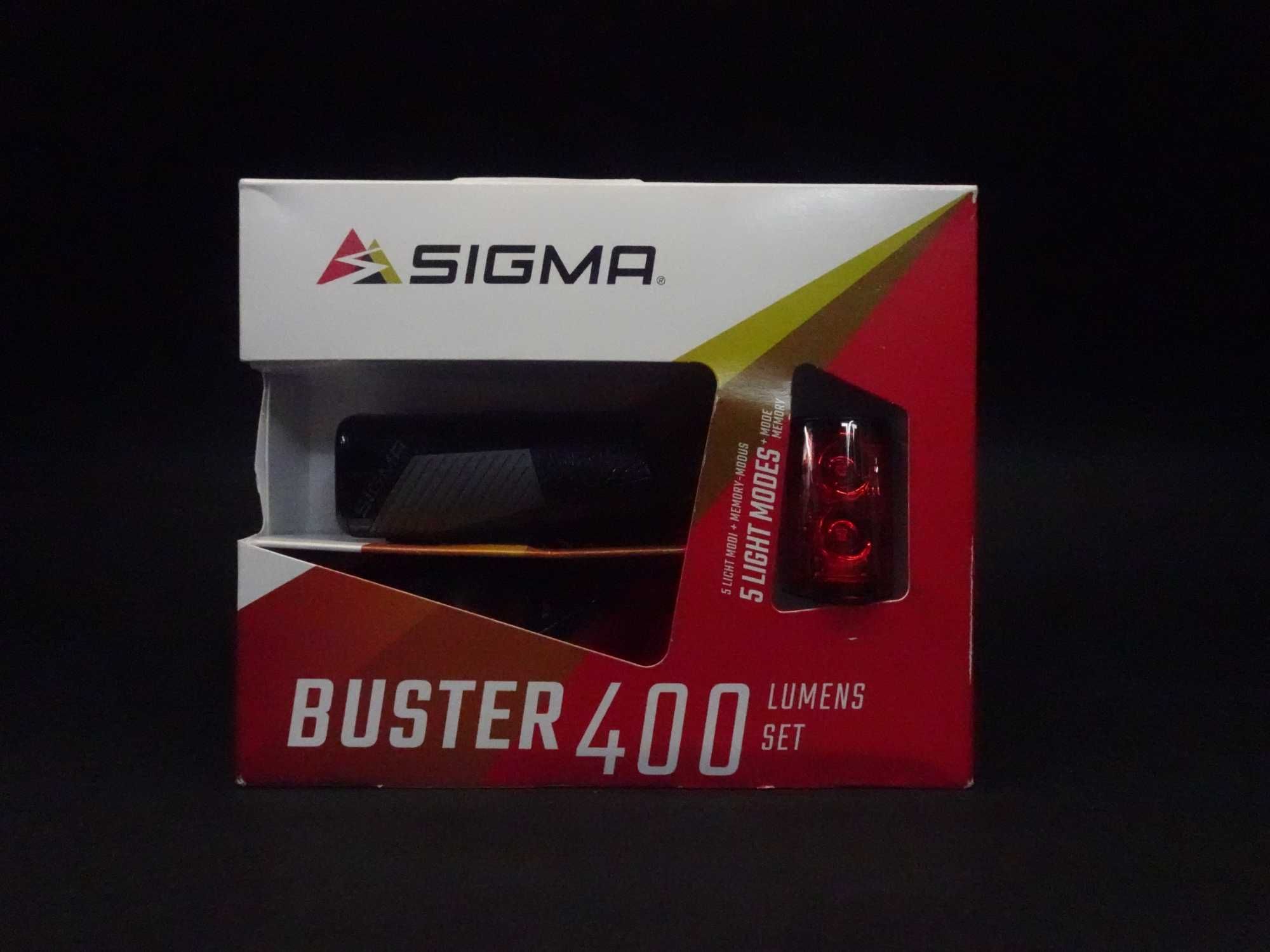 Set lumini pentru bicicleta de la Sigma, BUSTER 400 + RL80 400 Hard