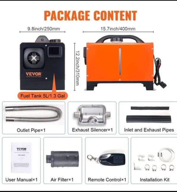 Aeroterma 8KW 100% Vevor REAL motorina webasto sirocou