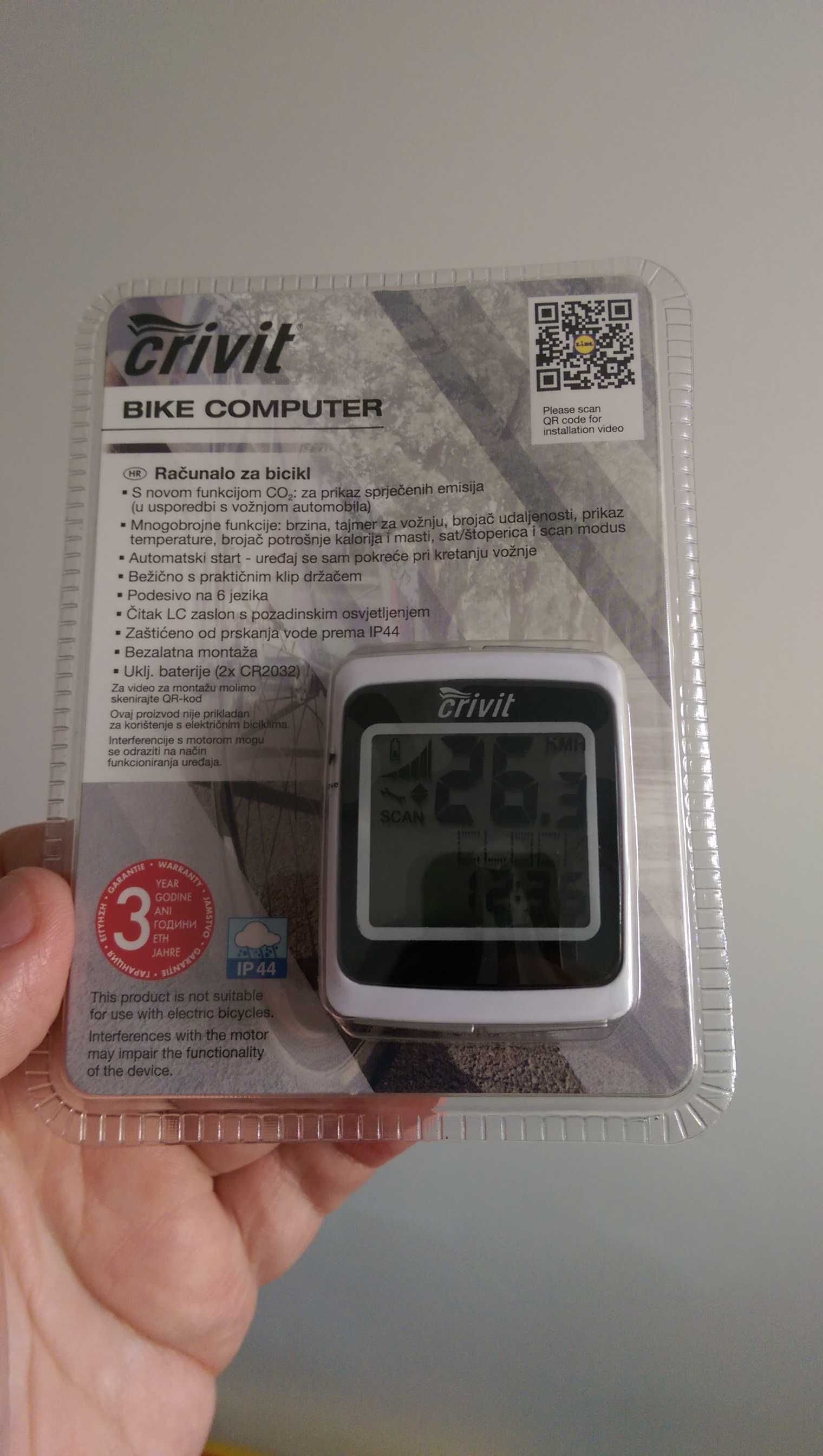 Computer pentru bicicletă fără fir wireless sigilat CRIVIT