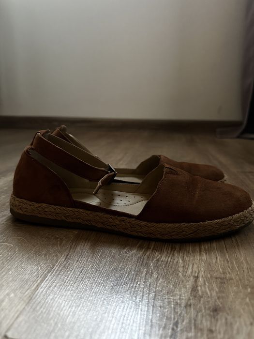 Espadrile CCC piele întoarsă maro cognac nr 39