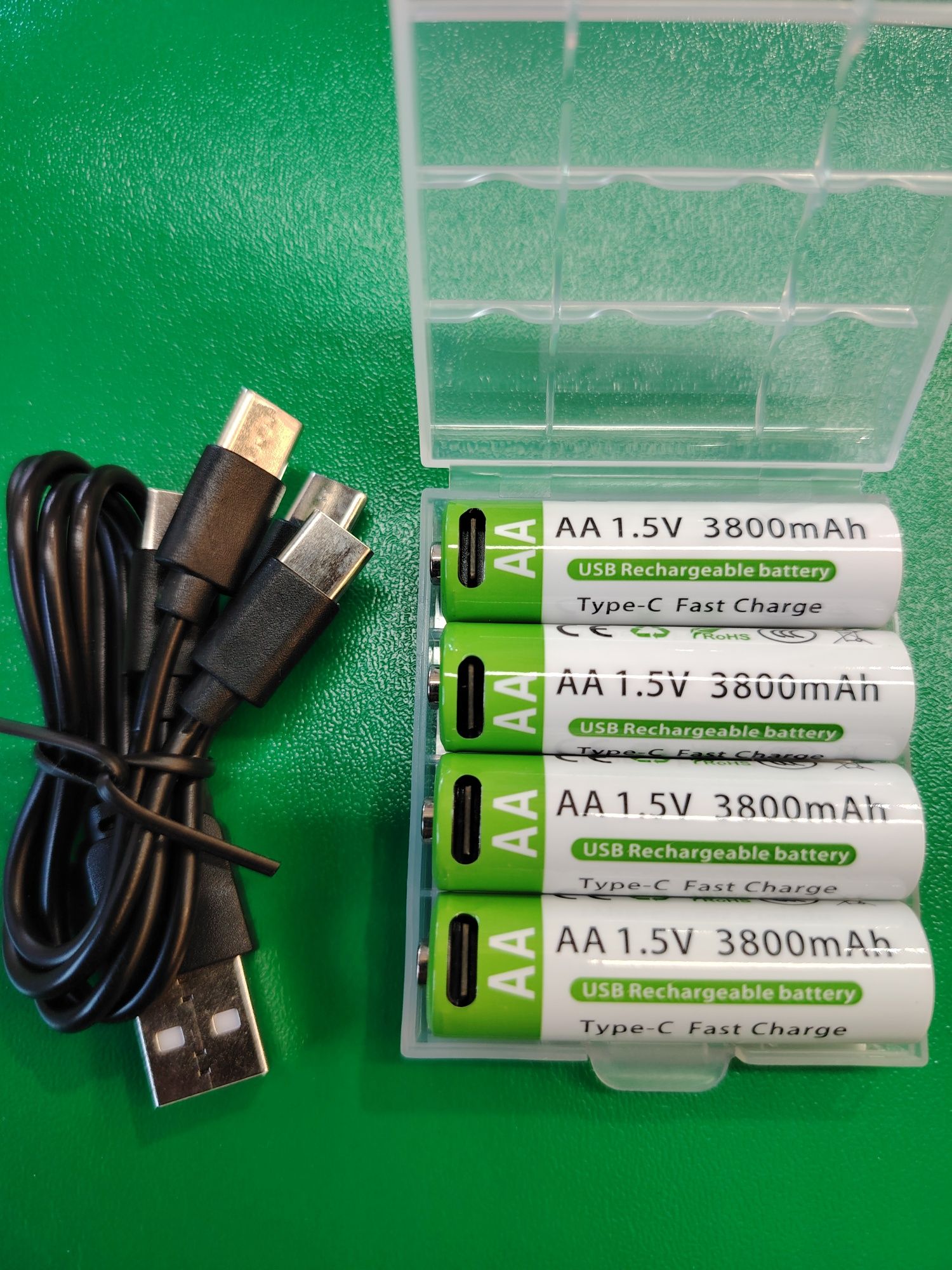 Li-ion батерия акумулаторна презареждащаАА-USB 3800mAh