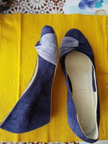 Pantofi piele intoarsa royal blue 36