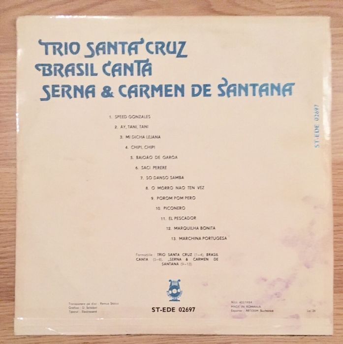Vinil Trio Santa Cruz- Brasil Canta (Serna & Carmen de Santana) vinyl