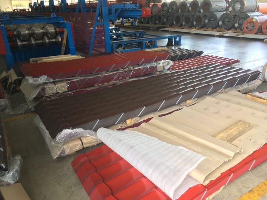 Метална керемида 2 цвята червен RAL3011 и кафяв RAL8017 ламарина ЛТ LT