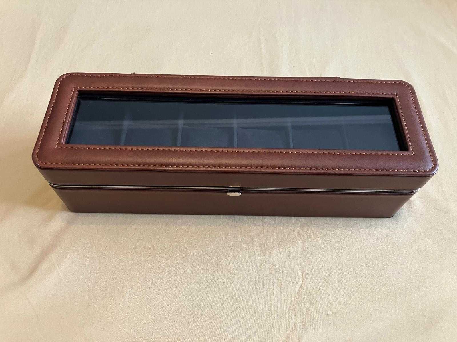 Cutie Caseta Depozitare pentru 6 Ceas uri LUX – cadoul ideal. SIGILAT!