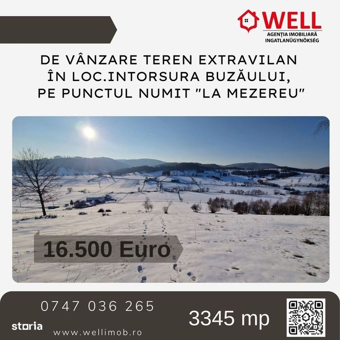 De vânzare teren extravilan în loc.Intorsura Buzăului, "La Mezereu"!