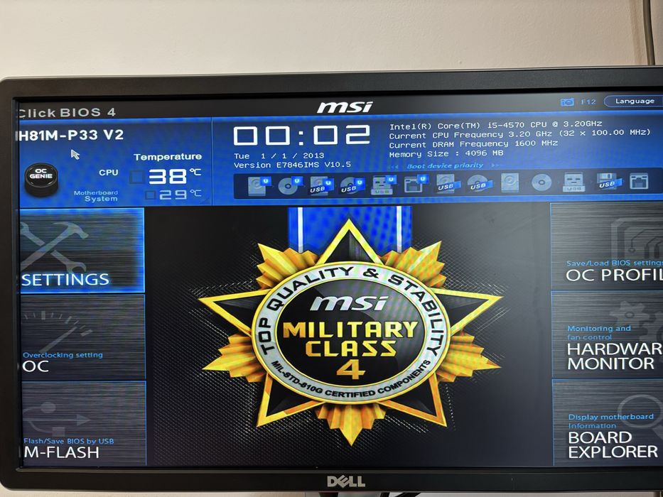 Kit Intel I5 4570 + MSI H81M-P33 V2 + 4GB DDR3 Kingston HyperX FURY