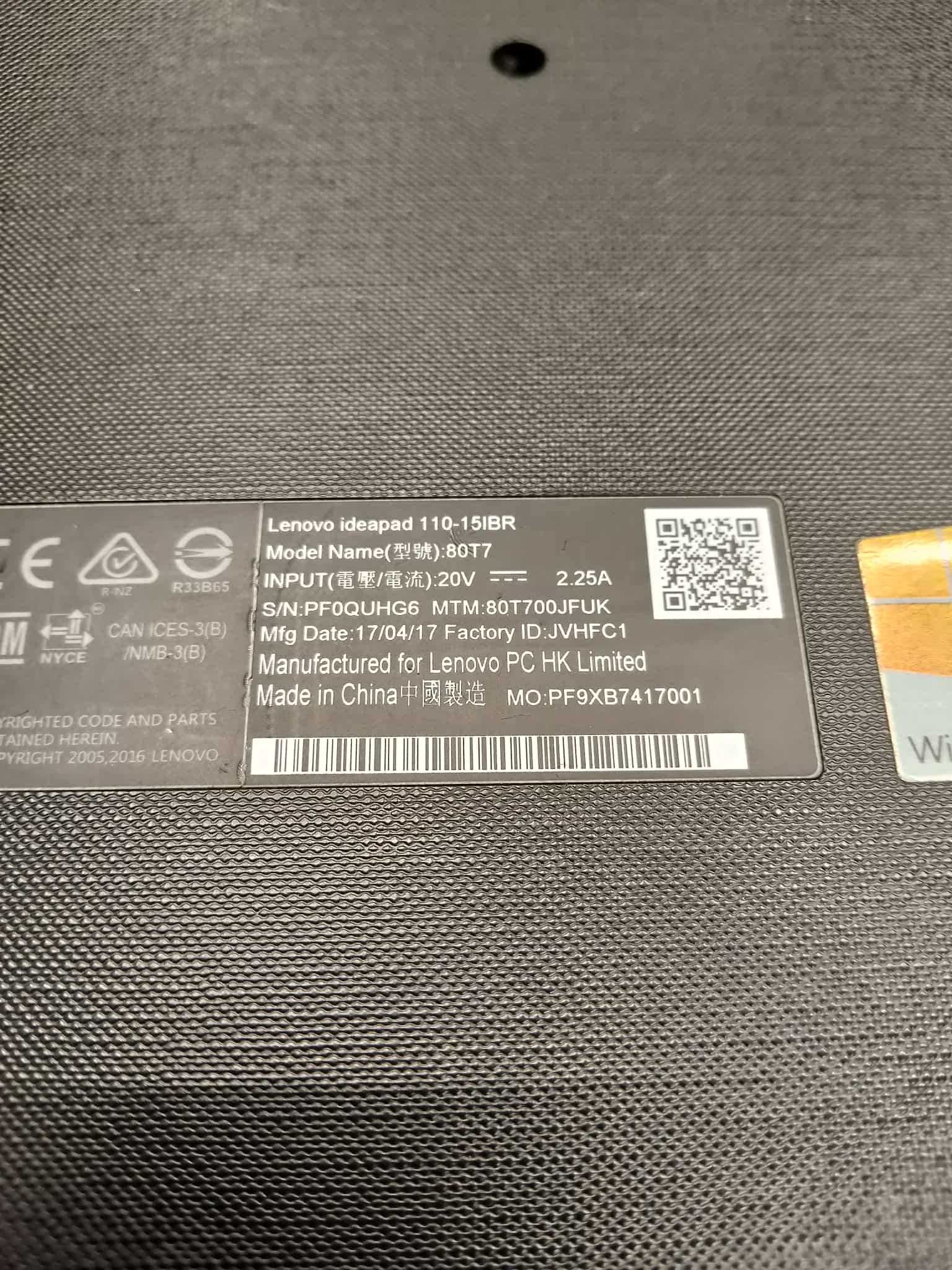 Лаптоп Lenovo Ideapad 110-15 IBR