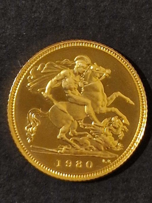 Златна Монета 1/2суверен Елизабет 1980,Виктория1892,1885,1/2Паунд 1960
