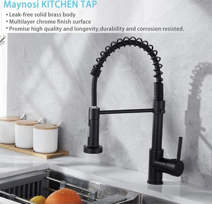 Смесител за кухня Maynosi черен мат