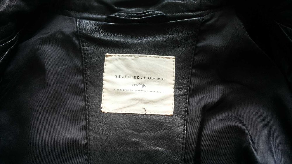 SELECTED Leather Jacket Размер L / XL яке естествена кожа 43-66