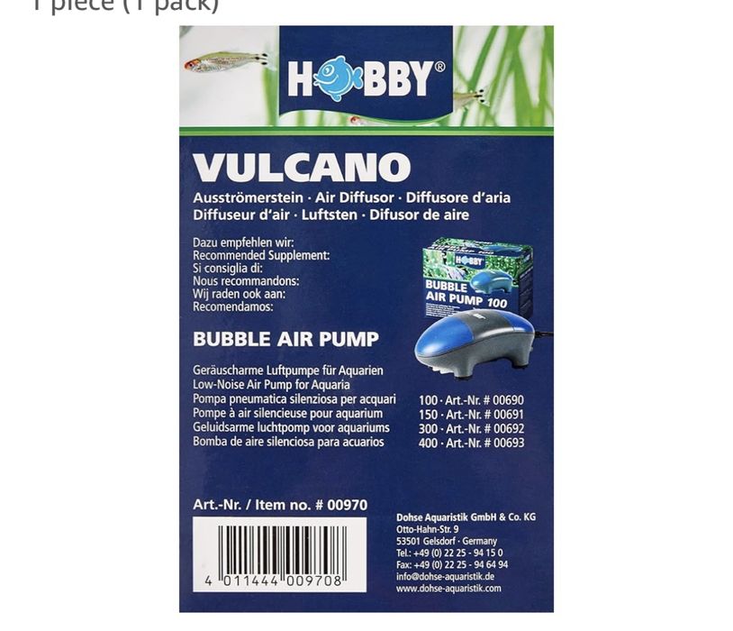 Естествен дифузер вулканичен камък,който снабдява аквариума с въздух