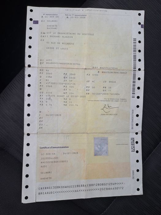 Audi A4 2L Tdi an 2008 acte la zii 2200€