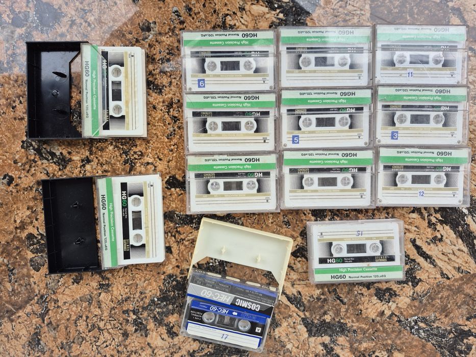 Vand 13 casete audio originale HG60&Cosmic 60 minute pentru reinregist