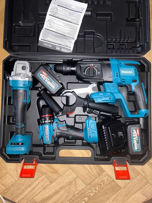 Набор инструментов 3 в 1 Makita 48V аккумуляторный болгарка шуруповерт