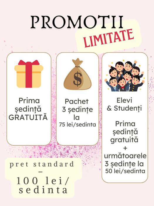 Consiliere Dezvoltare Personală | ONLINE & Fizic | Prima ședință CADOU
